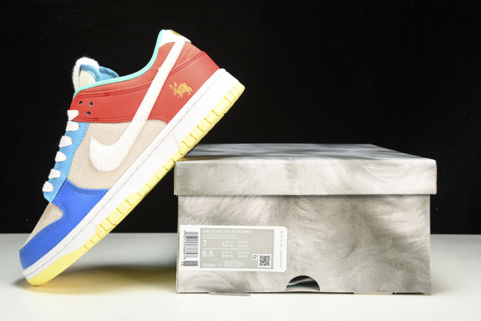 nike dunk low retro prm year of the rabbit blue orange cream shoes fd4203-111