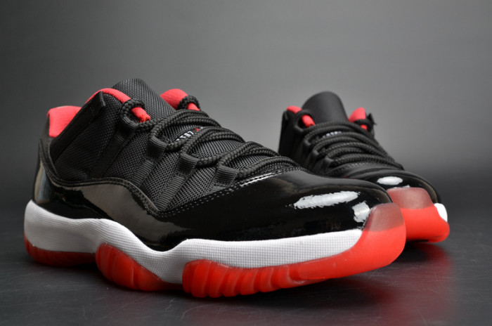 air jordan 11 retro lof "bred" black/ red mens 528895-012