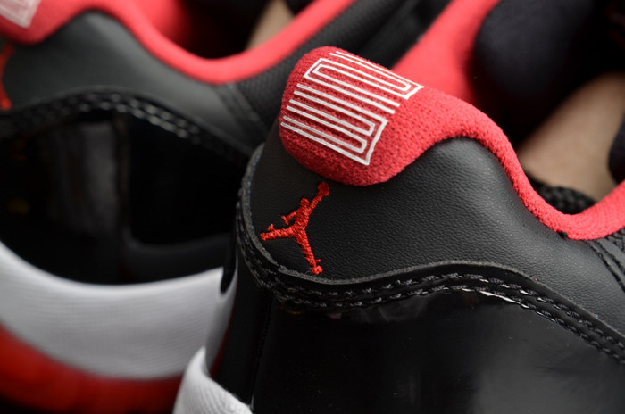 air jordan 11 retro lof "bred" black/ red mens 528895-012