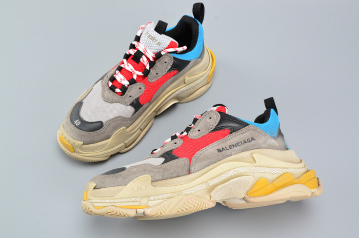 bl triple s trainer red/ blue/ yellof 490673-w06e3-4365