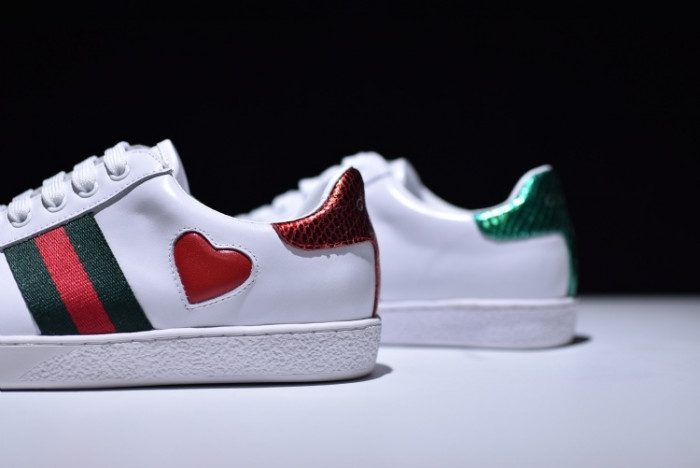 gc ace embroidered low-top sneaker with red heart womens
